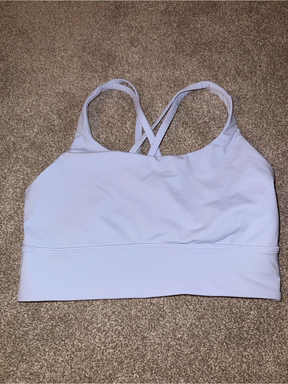 Lululemon long line Energy bra, light blue, size 6